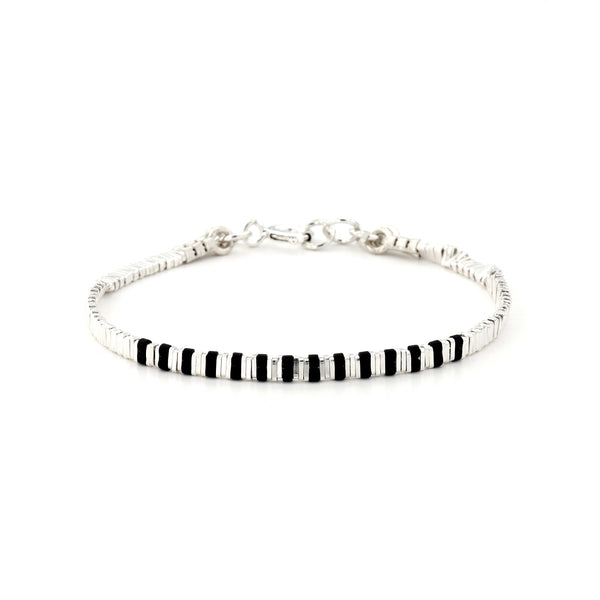 Silver stripes bracelet
