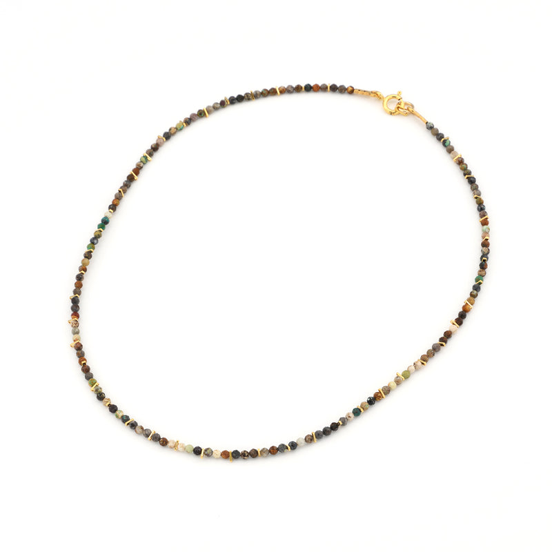 African turqouise&goldfield single necklace