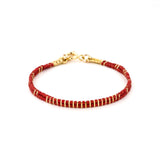 2 lines stripes red bracelet goldfield