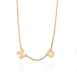 14K gold necklace with 2 letters