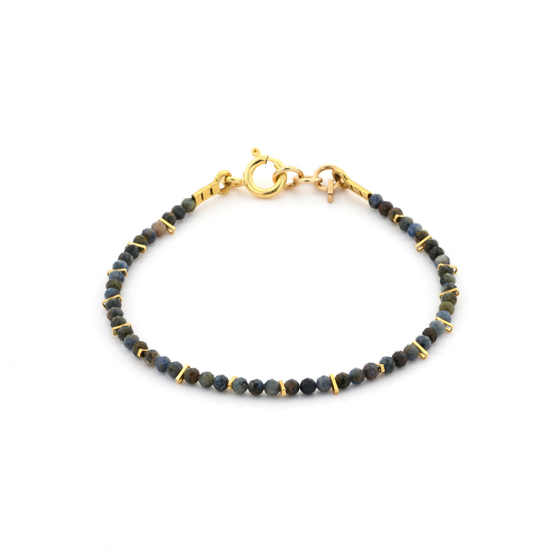 African turquoise&goldfield single bracelet