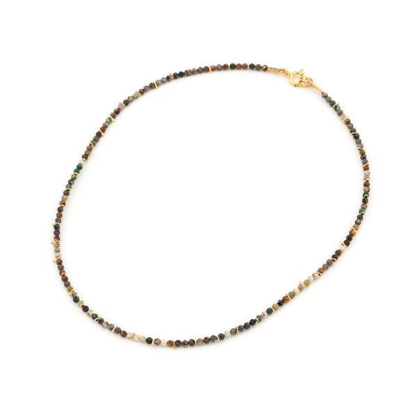 African turqouise&goldfield single necklace