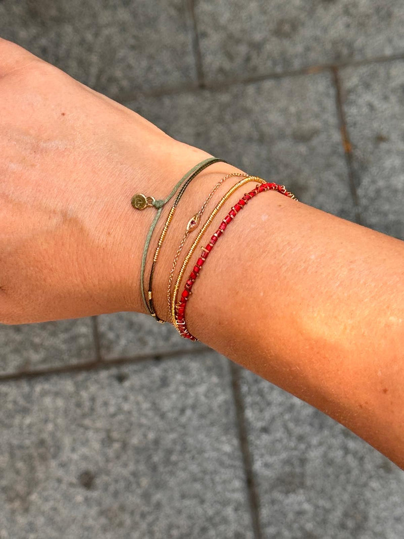 goldfield bracelet with coral stones