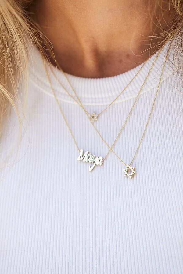 14K gold name necklace