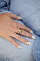 14k GOLD SEGMANT ROUND RING-L