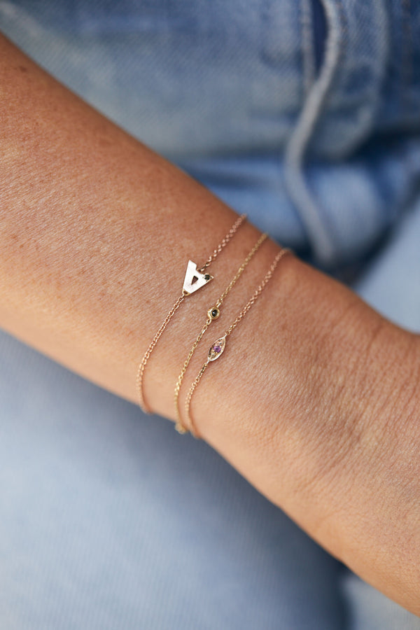 14K gold bracelet with a letter