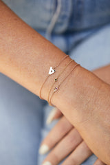 14K GOLD bracelet with black Diamonds