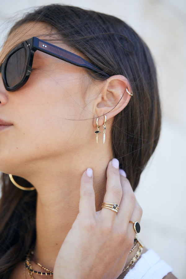14k GOLD hoop eye earrings