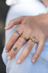 Coil thin gold plated ring