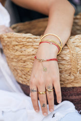 Stone bracelet with 14K gold elements