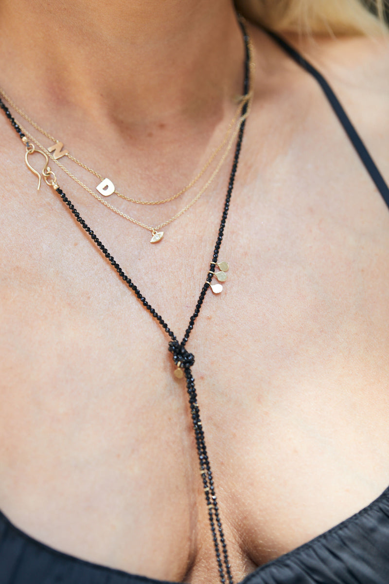 14k eye necklace with emerald