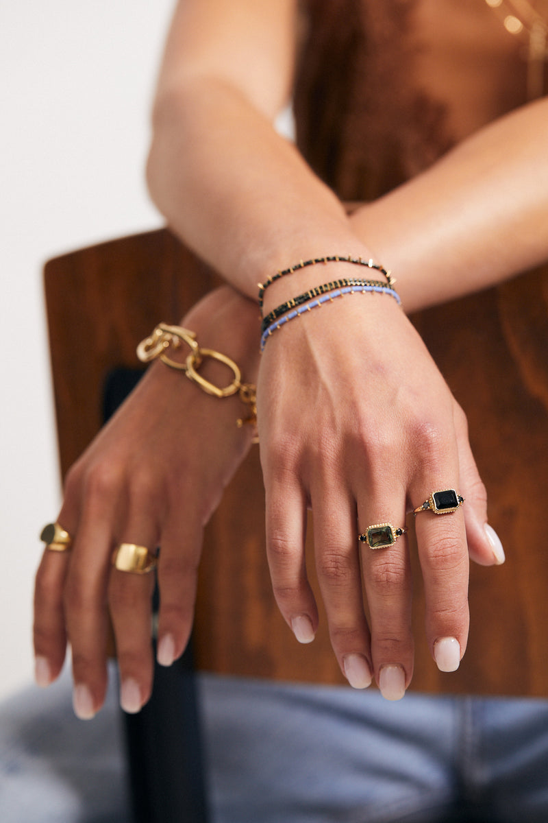 14K gold vintage ring with 3 stones