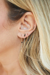 14k Gold hoop chain Earring