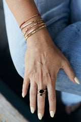 gold plated bracelet with wax thread