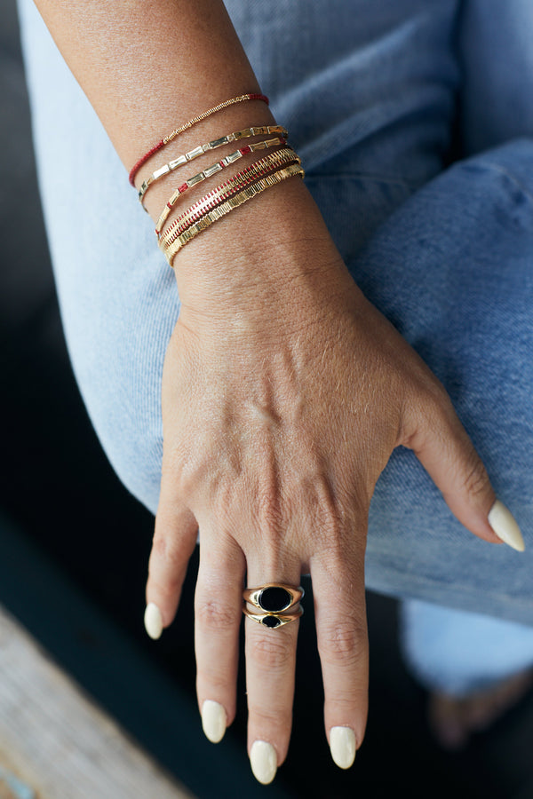14K gold Oval ring with stone