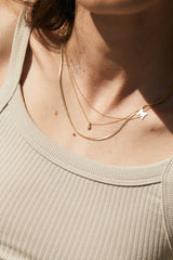 14K gold rhombus necklace with white diamonds