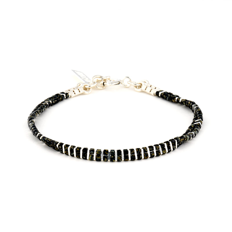 2 lines stripes bracelet silver