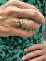 14K gold baguere emerald ring