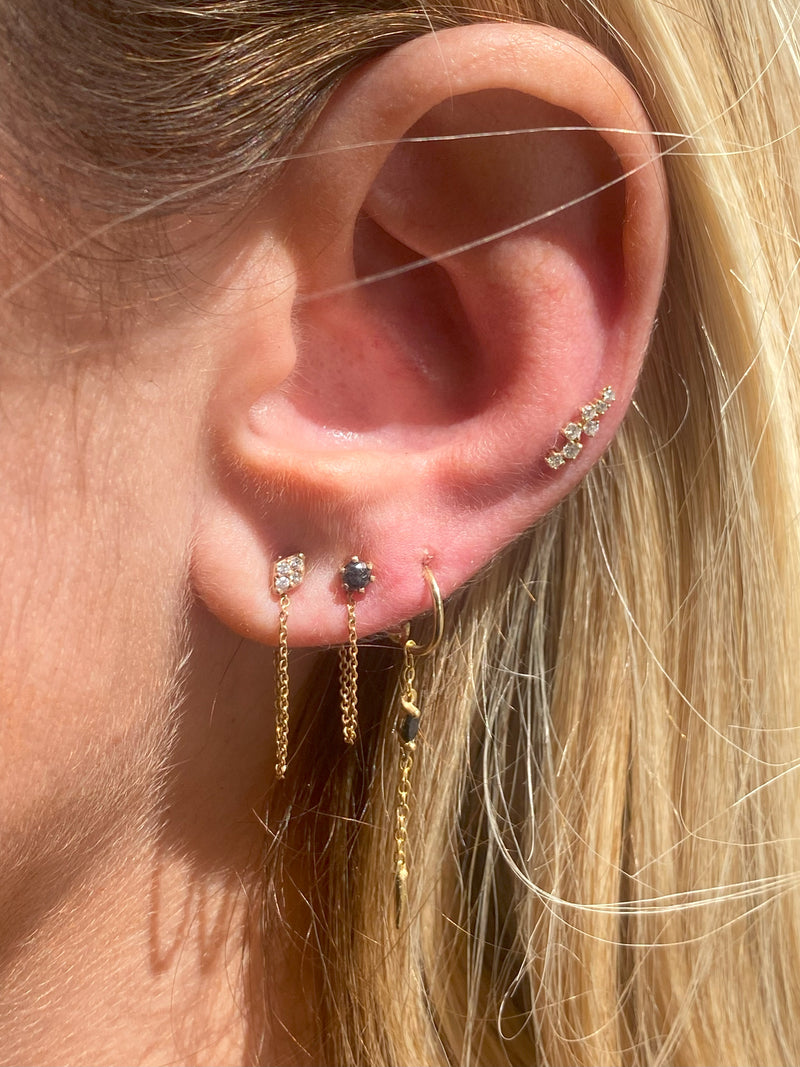 14k Gold hoop chain Earring