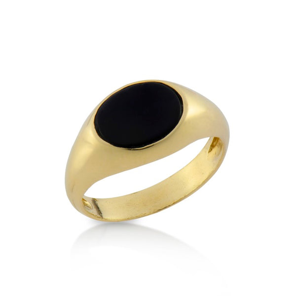 14K gold Oval ring with stone-L
