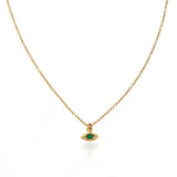14k eye necklace with emerald