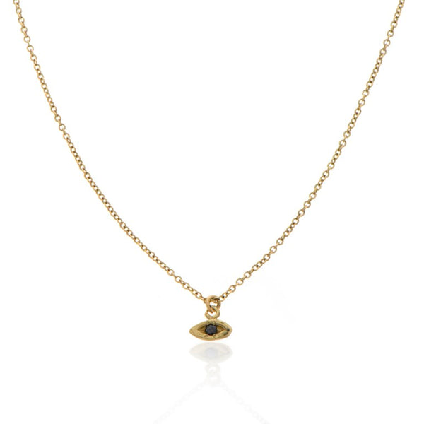 14k eye necklace with black diamond