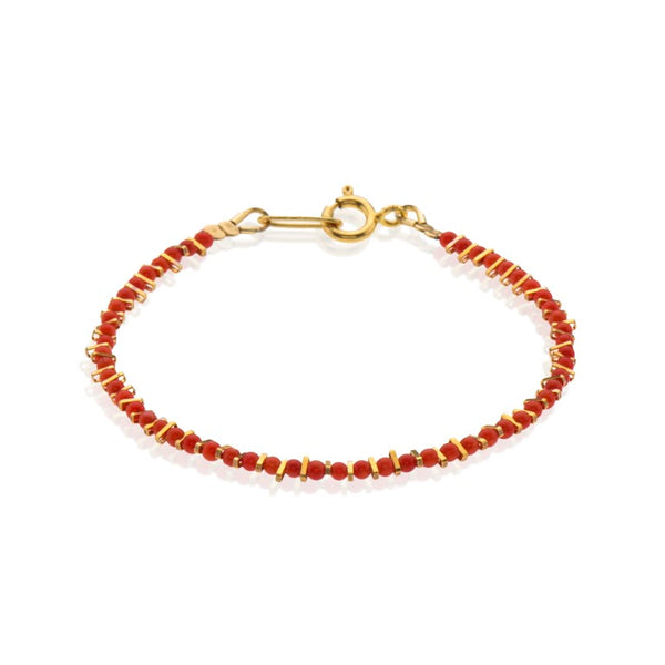 goldfield bracelet with coral stones
