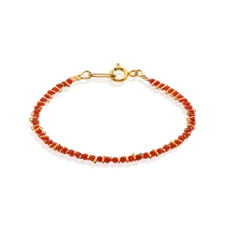 goldfield bracelet with coral stones