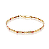 gold plated bracelet with wax thread