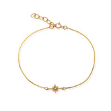 14K gold star with white diamond bracelet