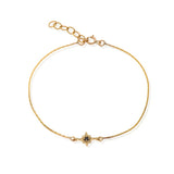 14K gold star with black diamond bracelet