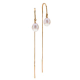 14k GOLD hanging earring with Pearls