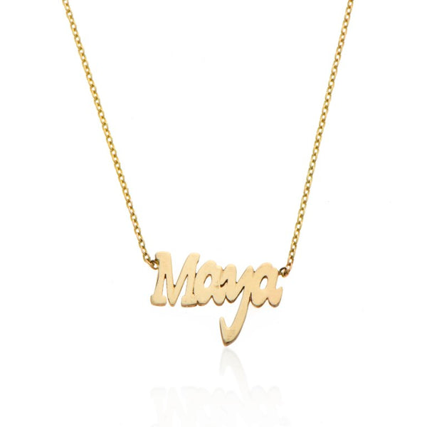 14K gold name necklace