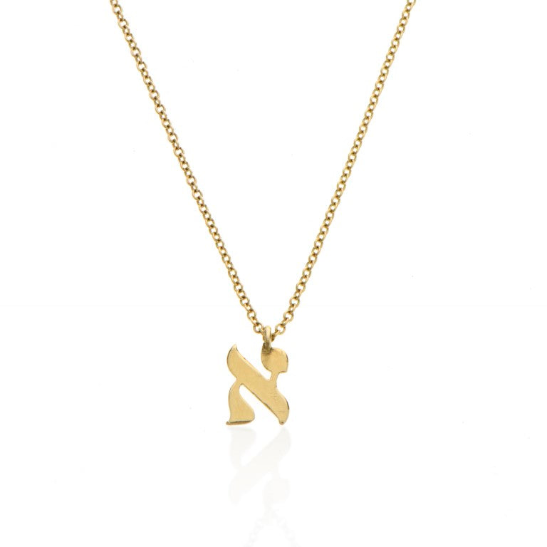 14K gold necklace with a letter