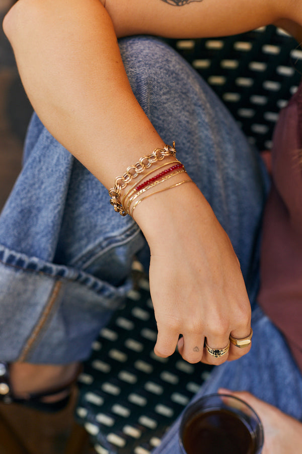 14K gold bracelet with stones