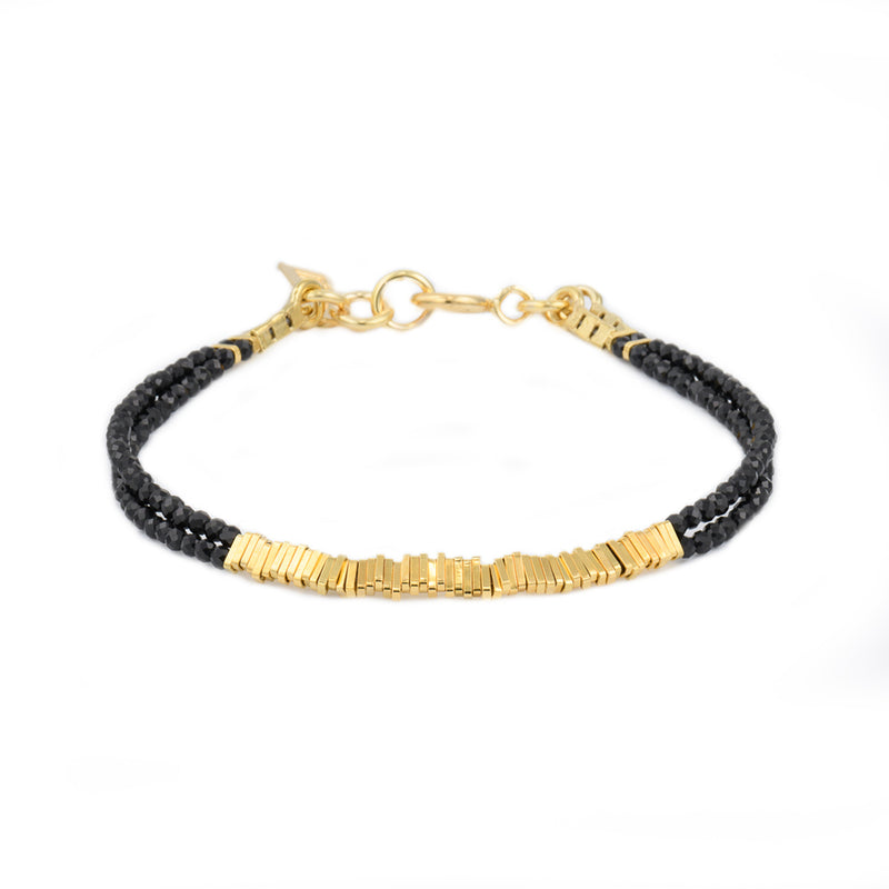 2 lines spinal stripes bracelet gold plated - Goldy jewelry store