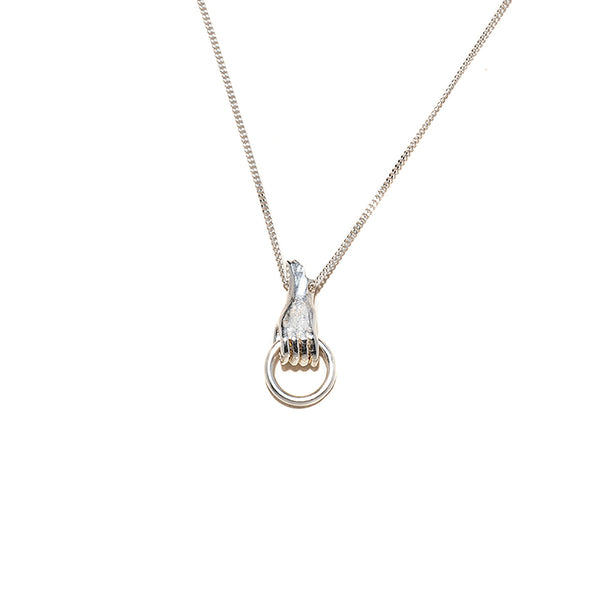 Solid hand silver necklace - Goldy jewelry store