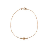 14K gold star with black diamond bracelet - Goldy jewelry store