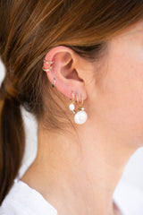 14k gold open hoop earrings with diamonds-s - Goldy jewelry store