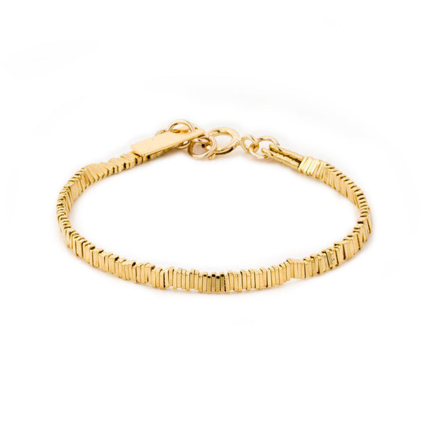 Gold plated stripes bracelet - Goldy jewelry store