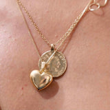 14k Gold necklace with swollen heart-XL