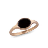 14K gold Oval ring with onyx - Goldy jewelry store