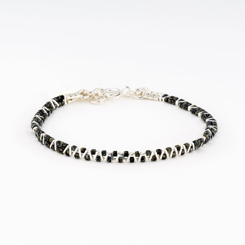 2 lines triangle bracelet silver