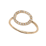 14K gold Round ring with diamonds - Goldy jewelry store