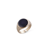 14K gold ring with big Round stone onyx - Goldy jewelry store