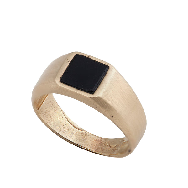 14K gold Seal ring with onyx stone - Goldy jewelry store