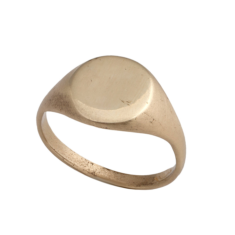 14K GOLD Circle Seal ring - Goldy jewelry store
