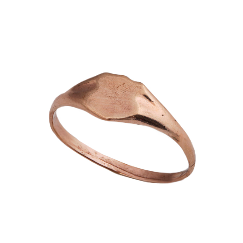 14K rose gold Seal ring - Goldy jewelry store