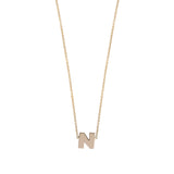 14K gold necklace with a letter (center) - Goldy jewelry store