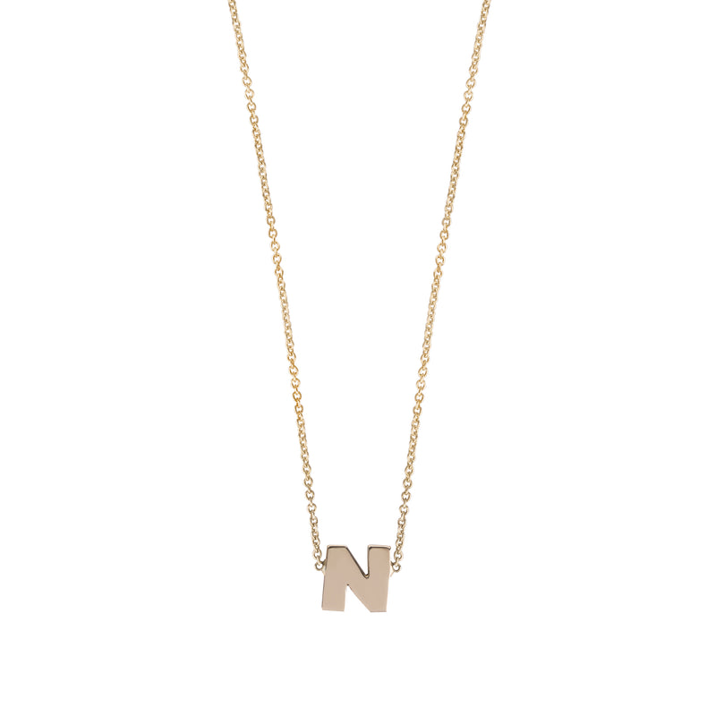 14K gold necklace with a letter (center) - Goldy jewelry store